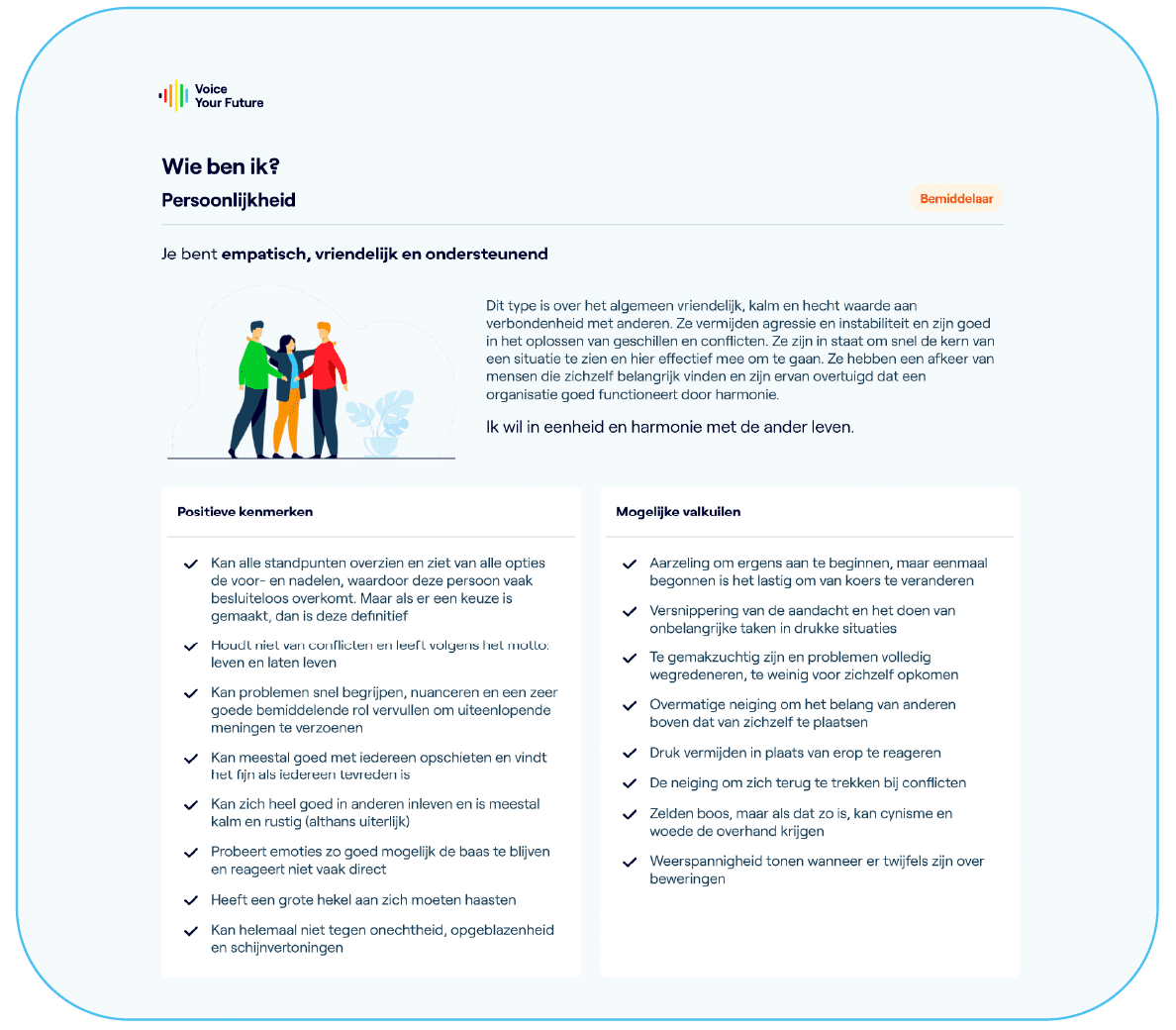 Voice Compass samenvatting profielrapport persoonljkheid sterkten valkuilen