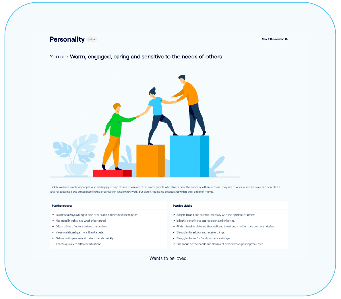 Voice Compass personal profile personality energy positive features possible pitfalls