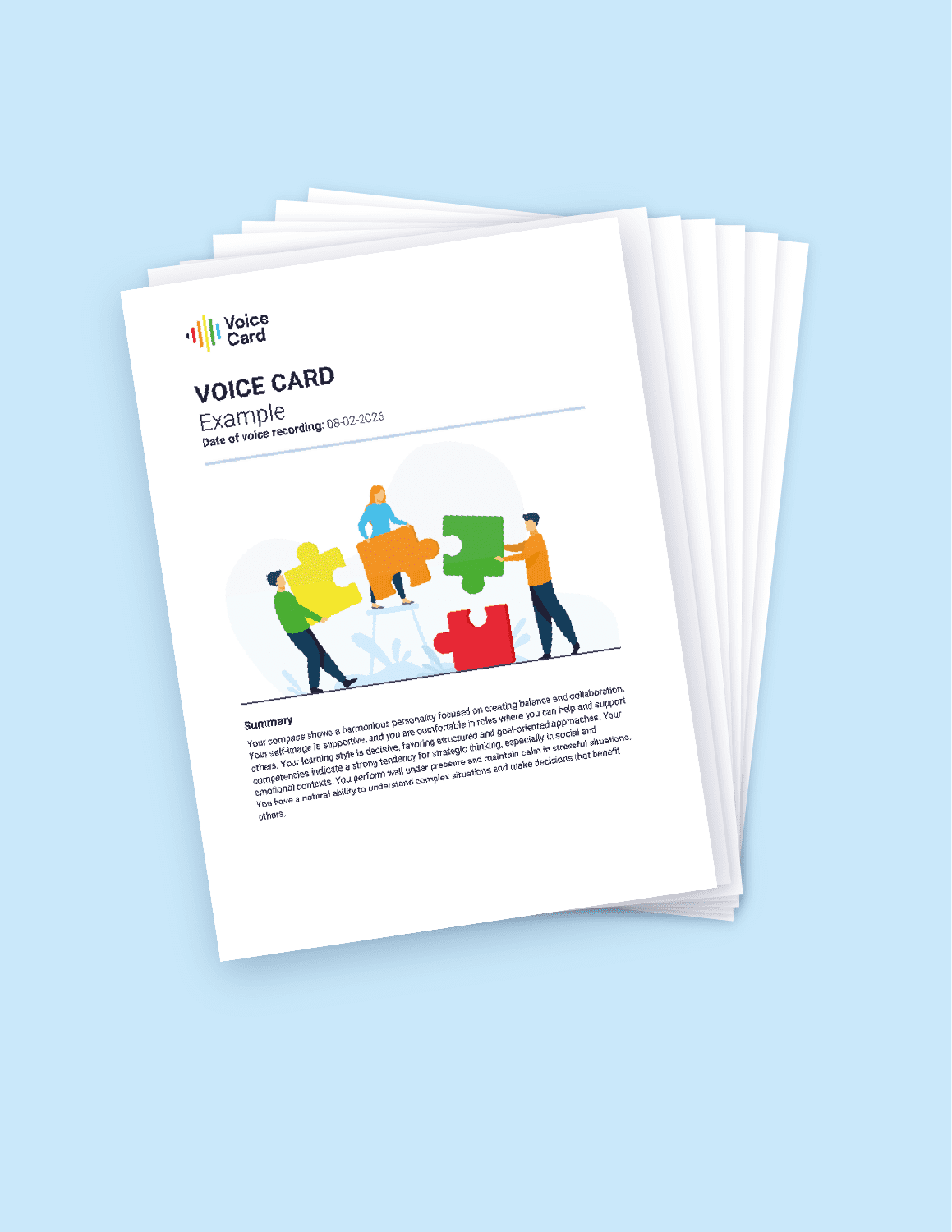 Voice Card profile report example