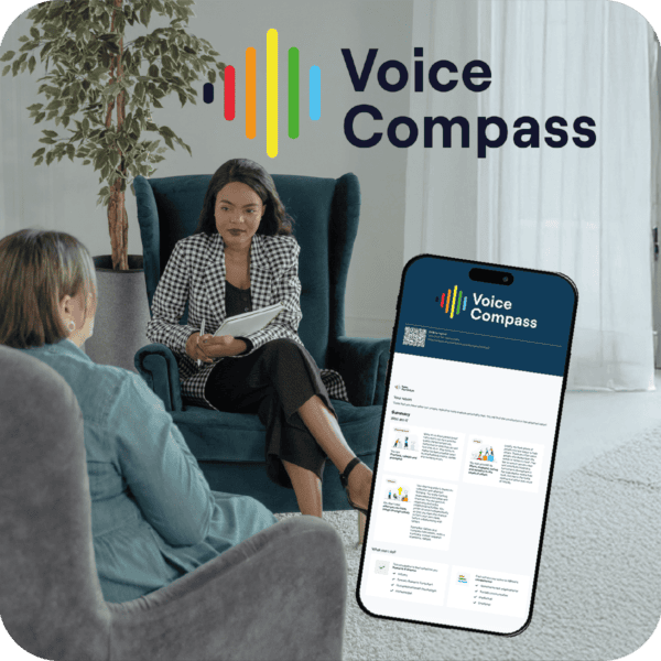 Tegel Voice Compass logo coaches iphone